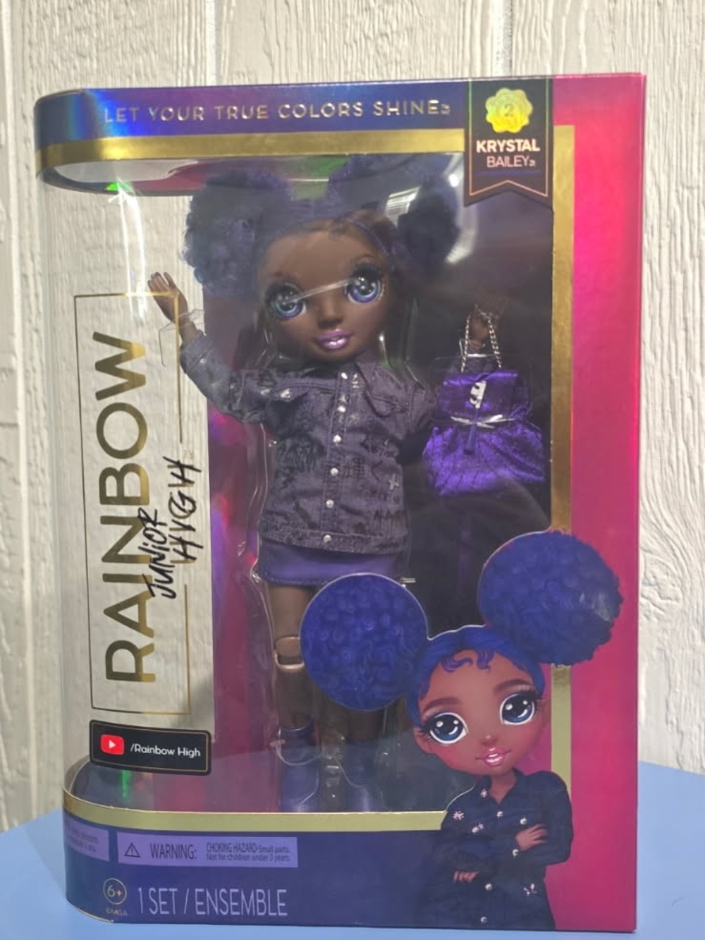 Rainbow Krystal Bailey Doll – Purple Outfit & Bag